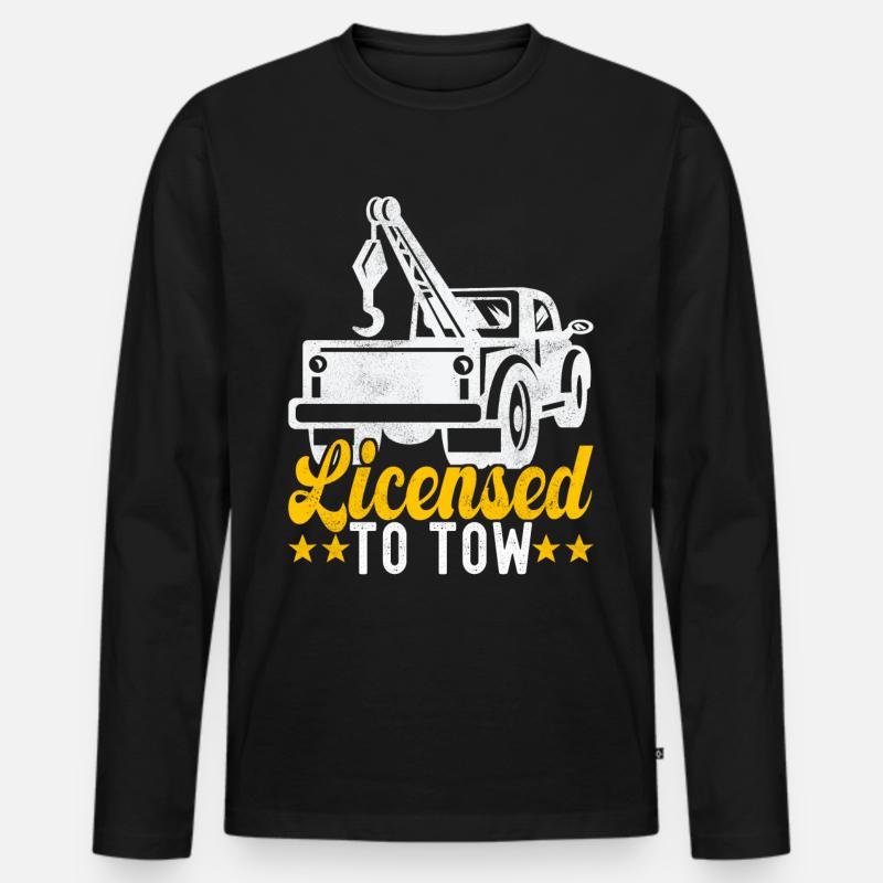 Abschleppwagen Abschleppdienst - Männer Premium Bio Langarmshirt - Schwarz