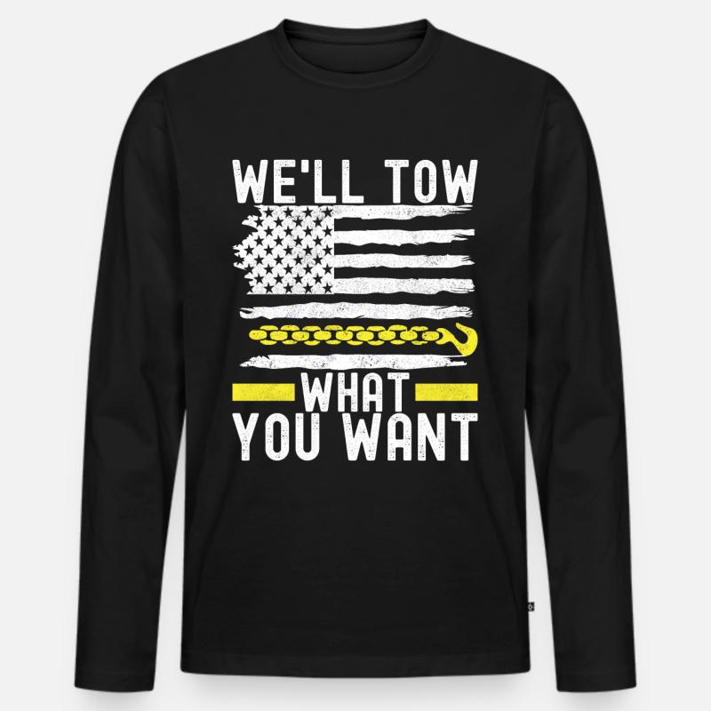 Abschleppwagen Abschleppdienst - Männer Premium Bio Langarmshirt - Schwarz