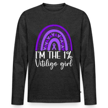 Vitiligo World Vitiligo Day - Männer Premium Bio Langarmshirt - Anthrazit meliert - Vorne - Nico (187cm)