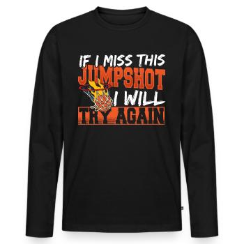 Basketballer Basketball Basketball Spieler Slamdun - Männer Premium Bio Langarmshirt - Schwarz - Vorne - Nico (187cm)
