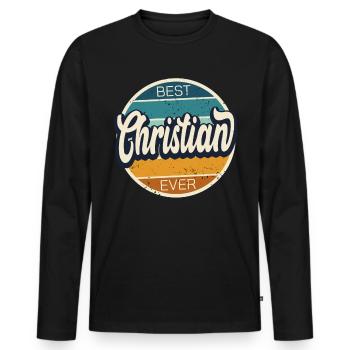 Christian Geschenk Name Geburtstag Sprüche - Männer Premium Bio Langarmshirt - Schwarz - Vorne - Nico (187cm)