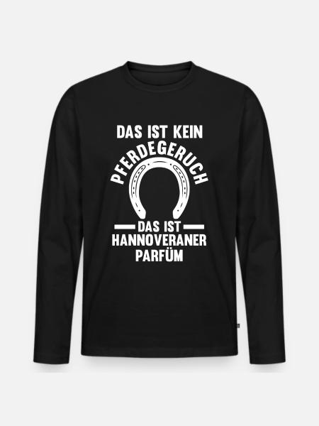 Pferd Reitsport Reiten Pferdesport Hannoveraner - Männer Premium Bio Langarmshirt - Schwarz
