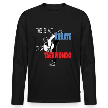 This is Taekwondo Cool Korean Martial Arts - Men's Premium Organic Long Sleeve Shirt - black - Front - Nico (187cm)