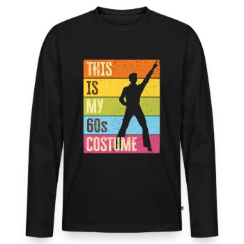 Années 60 Années Soixante 1960 Costume de Tenue de Fête - T-shirt manches longues Premium bio Homme - noir - Devant - Nico (187cm)