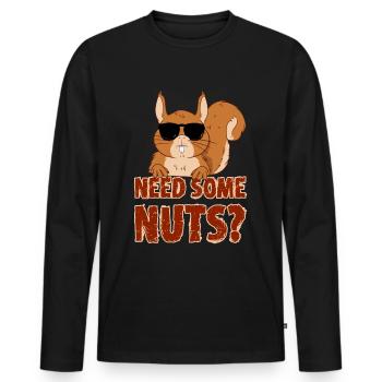 Squirrel Need some nuts Looking for nuts? - Men's Premium Organic Long Sleeve Shirt - black - Front - Nico (187cm)