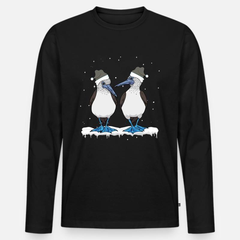 Blaufusstölpel Weihnachten - Männer Premium Bio Langarmshirt - Schwarz