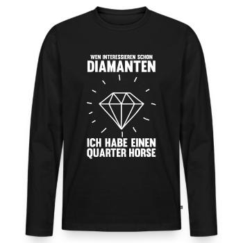 Pferd Reitsport Reiten Pferdesport Quarter Horse - Männer Premium Bio Langarmshirt - Schwarz - Vorne - Nico (187cm)