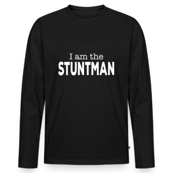 Je suis le cascadeur drôle - T-shirt manches longues Premium bio Homme - noir - Devant - Nico (187cm)