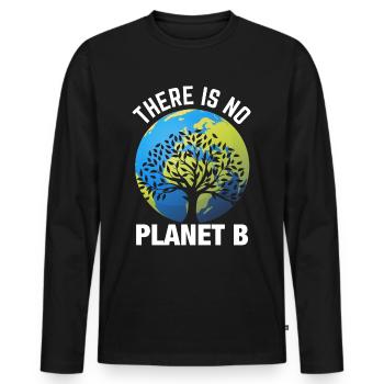Earth day- There is no planet B - Men's Premium Organic Long Sleeve Shirt - black - Front - Nico (187cm)