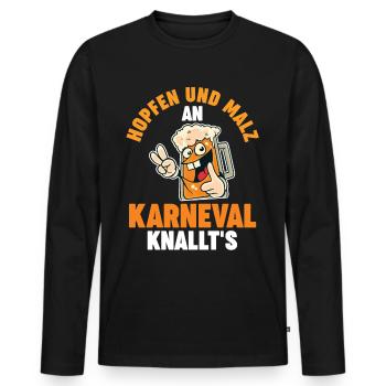 Karnevalskostüm Karnevalist Fasching Bier Karneval - Männer Premium Bio Langarmshirt - Schwarz - Vorne - Nico (187cm)