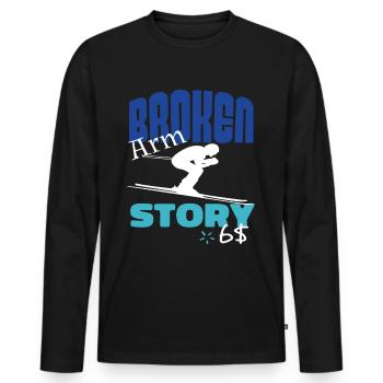 Broken Arm Story Fun Ski Downhill Sports - Men's Premium Organic Long Sleeve Shirt - black - Front - Nico (187cm)