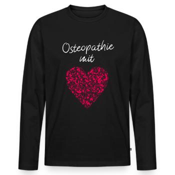 Osteopathie mit Herz Osteopathin Triggerpunkte - Männer Premium Bio Langarmshirt - Schwarz - Vorne - Nico (187cm)