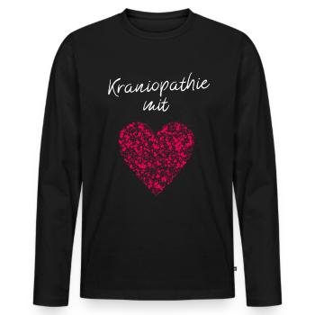 Kraniopathie mit Herz Chiropraktik Kranio Medizin - Männer Premium Bio Langarmshirt - Schwarz - Vorne - Nico (187cm)