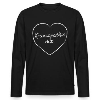 Kraniopathie mit Herz Chiropraktik Chiropraktiker - Männer Premium Bio Langarmshirt - Schwarz - Vorne - Nico (187cm)