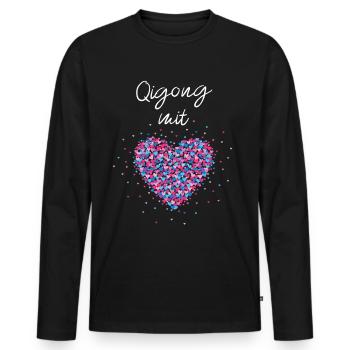 Qigong Herz Yoga Meditation Altnernative Therapie - Männer Premium Bio Langarmshirt - Schwarz - Vorne - Nico (187cm)