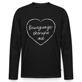 Bewegungstherapie mit Herz Psychosomatische Klinik - Männer Premium Bio Langarmshirt - Schwarz - Vorne - Nico (187cm)