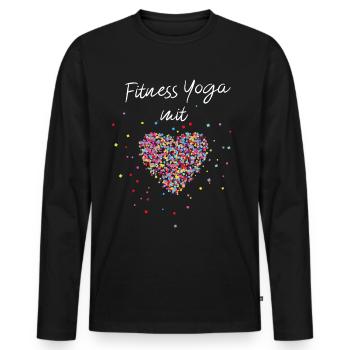 Fitness Yoga mit Herz Yogalehrerin Fitnesstrainer - Männer Premium Bio Langarmshirt - Schwarz - Vorne - Nico (187cm)