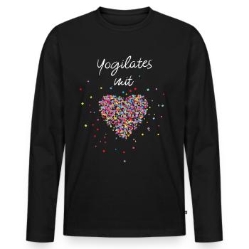 Yogilates mit Herz Fitnesstrainerin Yoga Pilates - Männer Premium Bio Langarmshirt - Schwarz - Vorne - Nico (187cm)