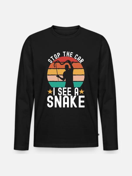 Herpetology snake catcher - Men's Premium Organic Long Sleeve Shirt - black