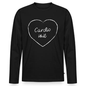 Cardio mit Herz Cardiotraining Herz-Kreislauf - Männer Premium Bio Langarmshirt - Schwarz - Vorne - Nico (187cm)