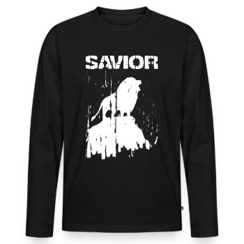 Savior Savior Jesus Lion Christian Religion - Men's Premium Organic Long Sleeve Shirt - black - Front - Nico (187cm)
