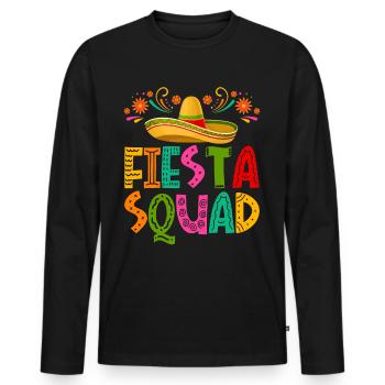 Équipe Cinco De Mayo Fiesta - T-shirt manches longues Premium bio Homme - noir - Devant - Nico (187cm)