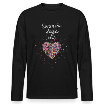 Sivanda Yoga mit Herz Yogalehrerin Meditation - Männer Premium Bio Langarmshirt - Schwarz - Vorne - Nico (187cm)