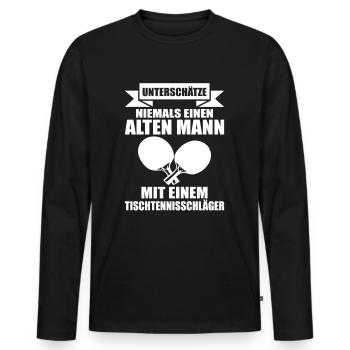 Joueur de tennis de table cadeau ping-pong tennis de table - T-shirt manches longues Premium bio Homme - noir - Devant - Nico (187cm)