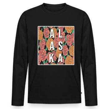 Alaska - Men's Premium Organic Long Sleeve Shirt - black - Front - Nico (187cm)