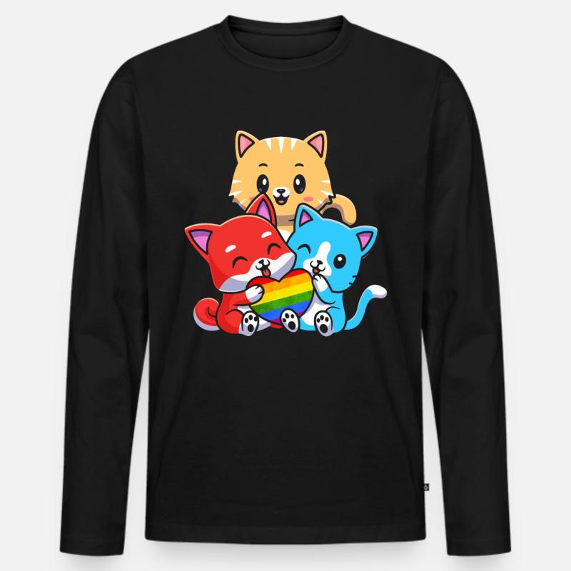 Pride Lgbtq - Männer Premium Bio Langarmshirt - Schwarz