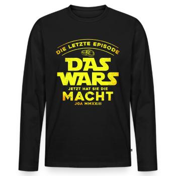 Das Wars Jetzt Hat sie die Macht - Männer Premium Bio Langarmshirt - Schwarz - Vorne - Nico (187cm)