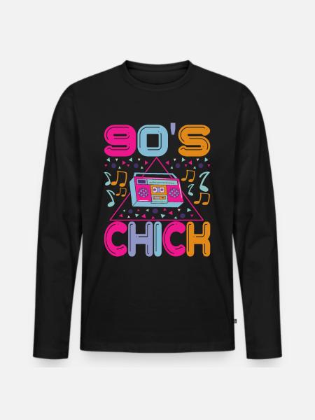 90s 90s 90s Party - Men's Premium Organic Long Sleeve Shirt - black