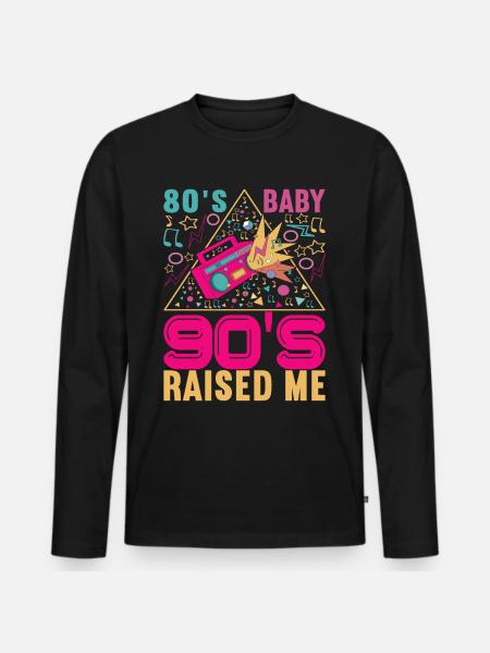 90s 90s 90s Party - Men's Premium Organic Long Sleeve Shirt - black