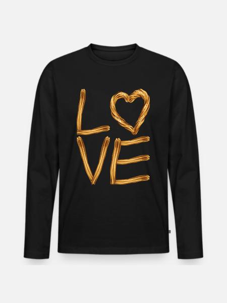 Churros - Men's Premium Organic Long Sleeve Shirt - black