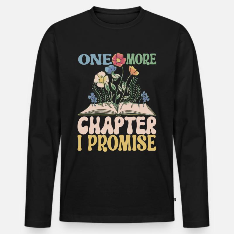 Bücher Lesen Bücherwurm - Männer Premium Bio Langarmshirt - Schwarz