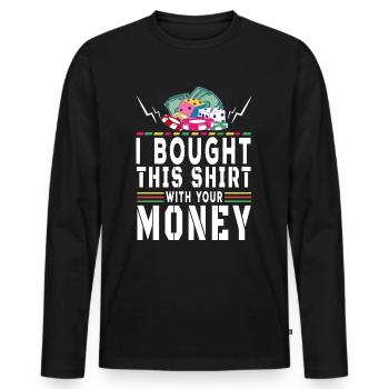 Kasino Glücksspiel Spielautomat Kartenspiel - Männer Premium Bio Langarmshirt - Schwarz - Vorne - Nico (187cm)