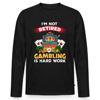 Kasino Glücksspiel Spielautomat Kartenspiel - Männer Premium Bio Langarmshirt - Schwarz - Vorne - Nico (187cm)