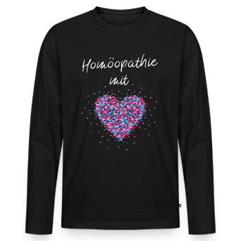 Homöopathie mit Herz Heilpraktikerin Ärztin - Männer Premium Bio Langarmshirt - Schwarz - Vorne - Nico (187cm)