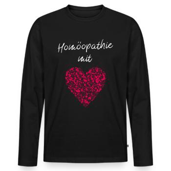 Homöopathie mit Herz Heilkunde Alternative Medizin - Männer Premium Bio Langarmshirt - Schwarz - Vorne - Nico (187cm)