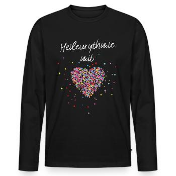 Heileurythmie mit Herz Anthroposophische Medizin - Männer Premium Bio Langarmshirt - Schwarz - Vorne - Nico (187cm)