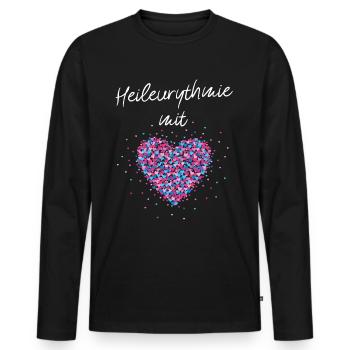 Heileurythmie mit Herz rhytmische Bewegung Sport - Männer Premium Bio Langarmshirt - Schwarz - Vorne - Nico (187cm)