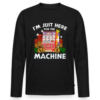 Casino Gambling Slot Machine à sous Jeu de cartes - T-shirt manches longues Premium bio Homme - noir - Devant - Nico (187cm)
