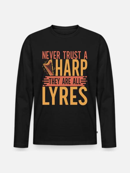 Harp harp player - Men's Premium Organic Long Sleeve Shirt - black