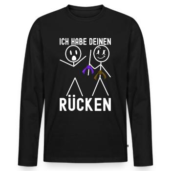 Jiu-Jitsu brésilien BJJ Grappling - T-shirt manches longues Premium bio Homme - noir - Devant - Nico (187cm)