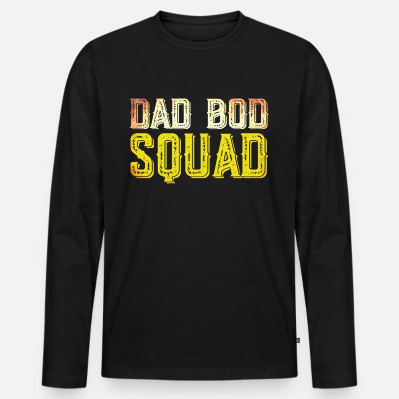 Dad Bod Squad - Männer Premium Bio Langarmshirt - Schwarz