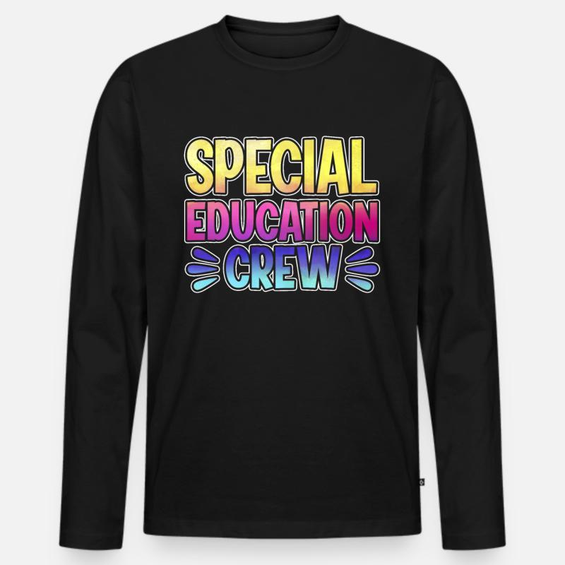 Special Education Crew - Männer Premium Bio Langarmshirt - Schwarz