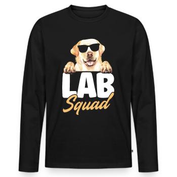 Lab Squad Labrador - Männer Premium Bio Langarmshirt - Schwarz - Vorne - Nico (187cm)
