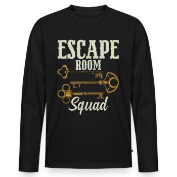Escouade de la salle d’évasion - T-shirt manches longues Premium bio Homme - noir - Devant - Nico (187cm)