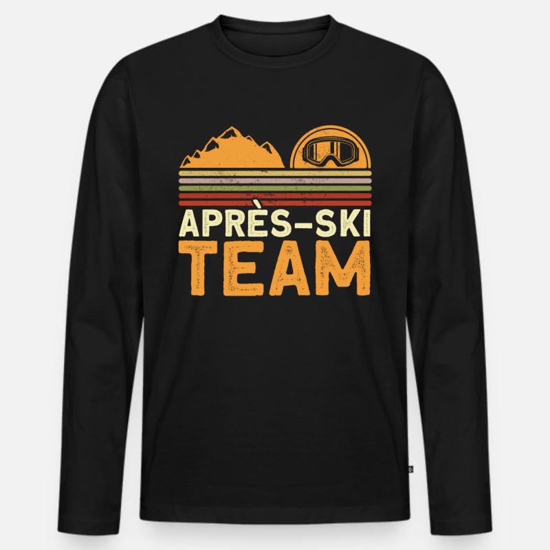 Apres Ski Team - Männer Premium Bio Langarmshirt - Schwarz