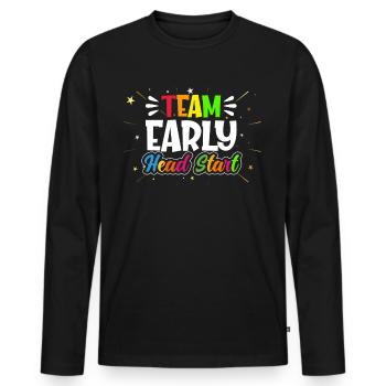 Début d’équipe Head Start - T-shirt manches longues Premium bio Homme - noir - Devant - Nico (187cm)